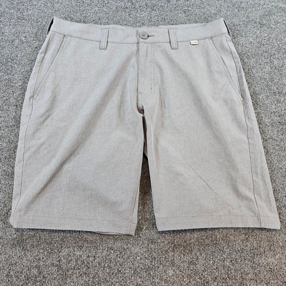 TravisMathew Mens Gray Heathered Performance Golf Shorts Size 32 Stretch